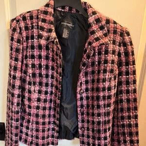 Requirement Size 8 pink and black plaid jacket